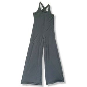 KAMALI KULTURE S Scoop-Neck Sleeveless Cropped Jumpsuit Steel w/Criss-Cross back